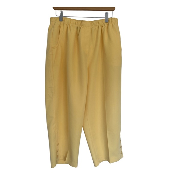 SZ 14 ALIA YELLOW CAPRI PANTS - Picture 3 of 8